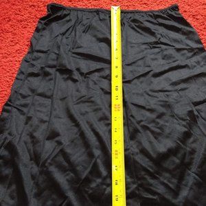 vintage 80s black half slip midi length